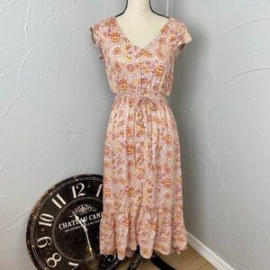 Lucky Brand Boho peasant floral dress size S cottage core style
